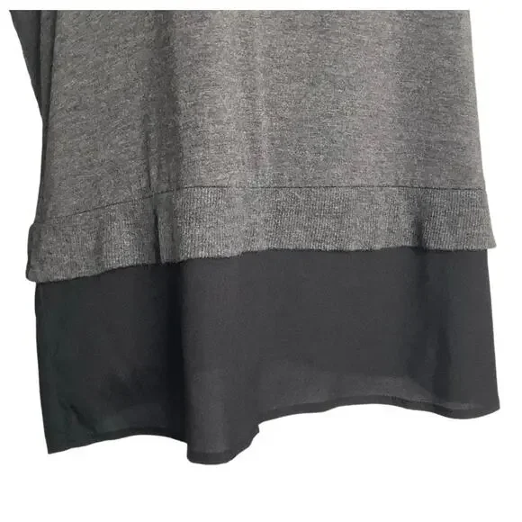 Calvin Klein Top Gray Black Layered Look Tulip Back XS - Picture 4 of 7